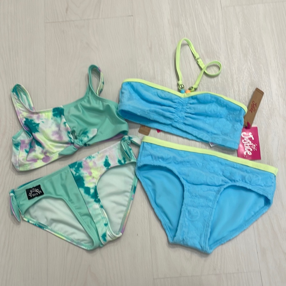 Swimsuits Justice Girls Kids Bundle Bathing Suits Small 7-8